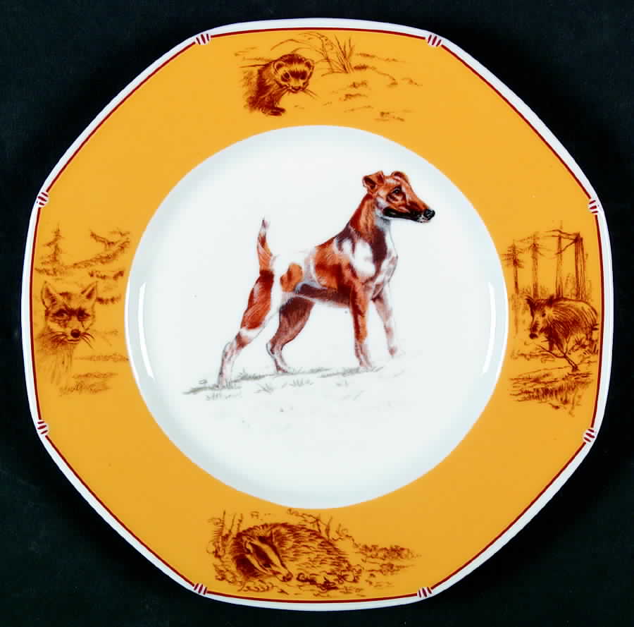 Chasse Yellow Salad/Dessert Plate by Hermes-1