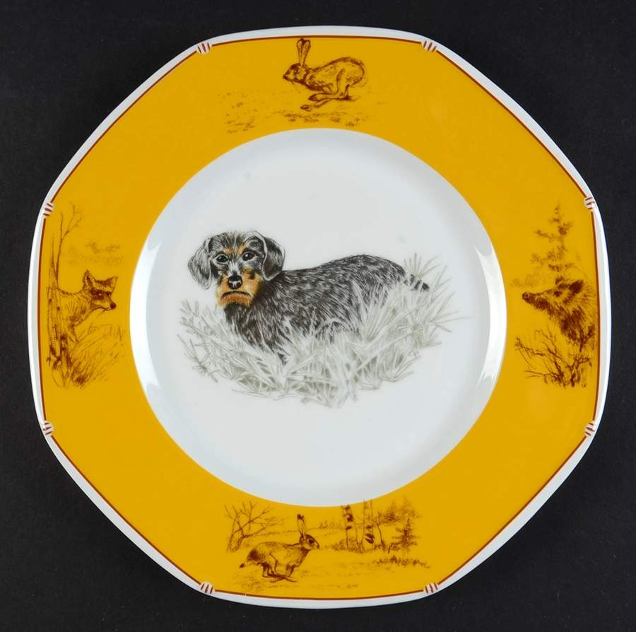 Chasse Yellow Salad/Dessert Plate by Hermes-1