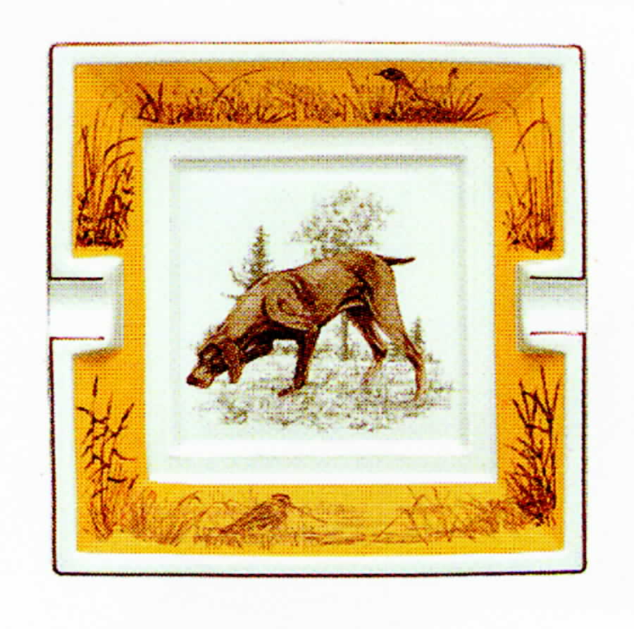 Chasse Yellow 4" Ashtray by Hermes-1