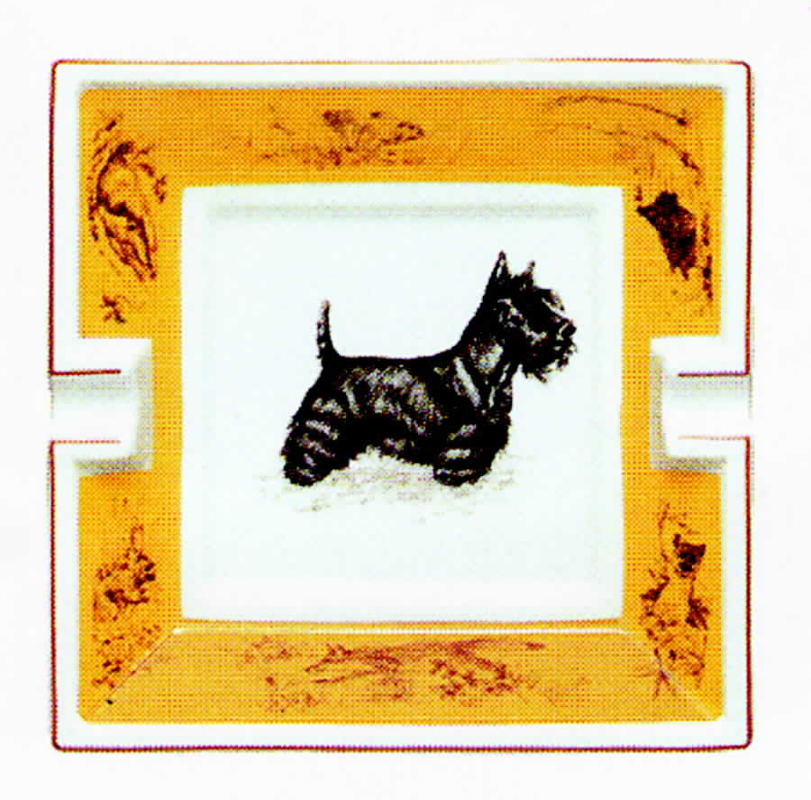 Chasse Yellow 4" Ashtray by Hermes-1