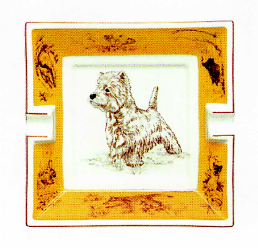 Chasse Yellow 4" Ashtray by Hermes-1