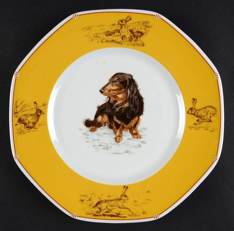 Chasse Yellow Salad/Dessert Plate by Hermes-1