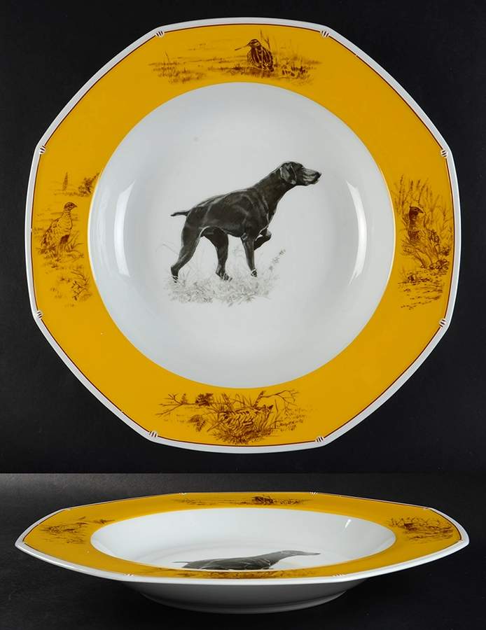 Chasse Yellow Deep Round Platter by Hermes-1