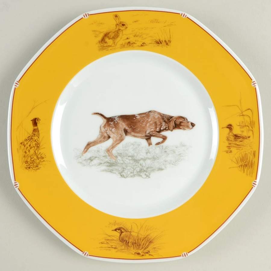 Chasse Yellow Salad/Dessert Plate by Hermes-1