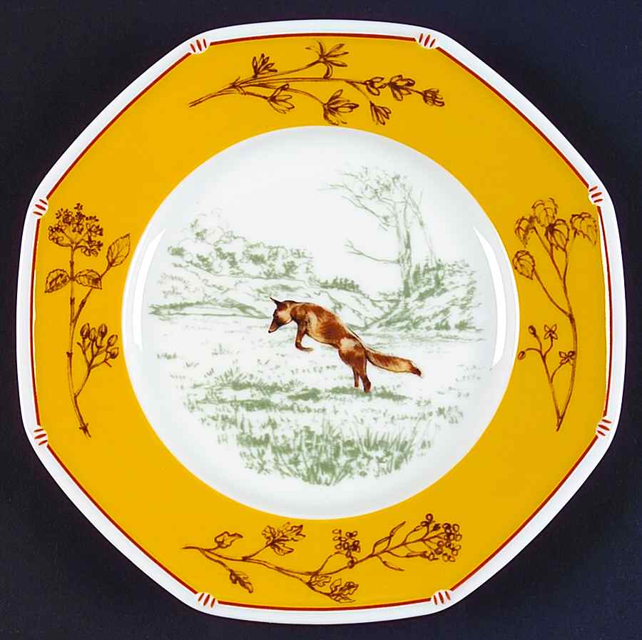 Chasse Yellow Bread & Butter Plate by Hermes-1