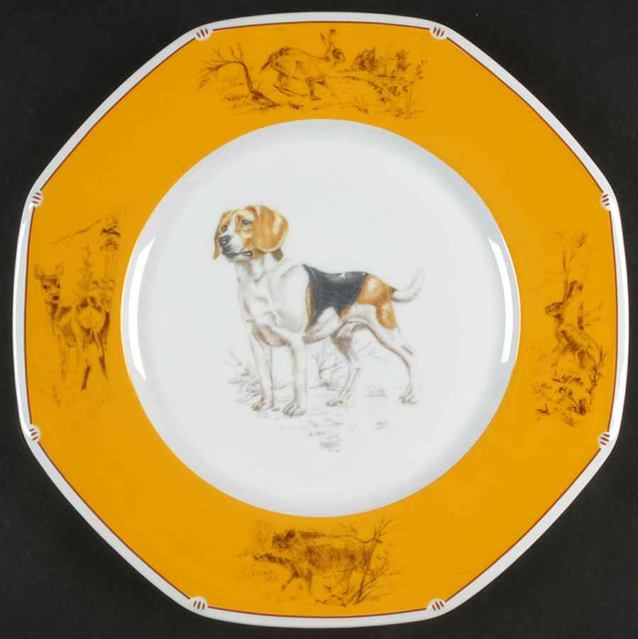 Chasse Yellow Dinner Plate by Hermes-1