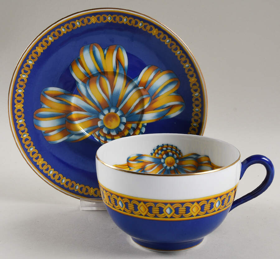 Cocarde de Soie Breakfast Cup & Saucer Set by Hermes-1