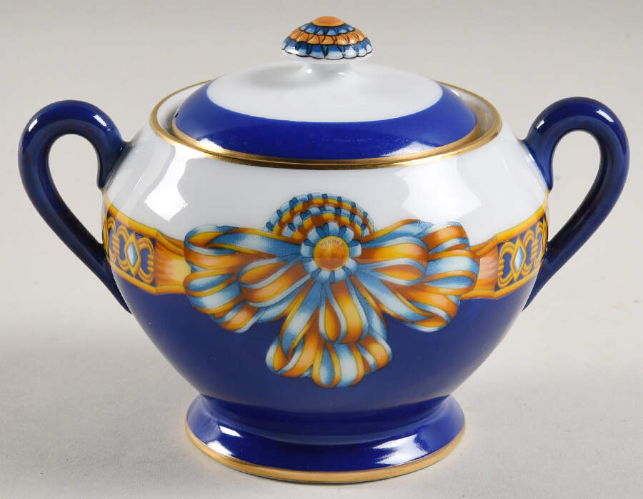 Cocarde de Soie Sugar Bowl & Lid by Hermes-1
