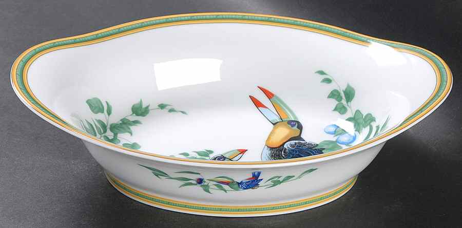 Toucans (Birds) 9" Oval Vegetable Bowl by Hermes-1