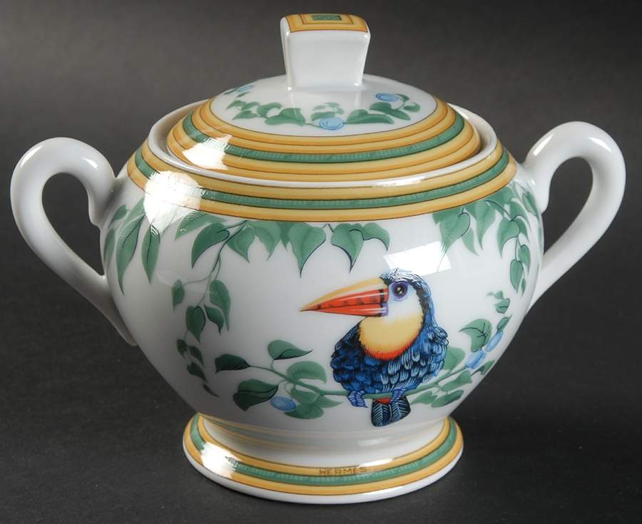 Toucans (Birds) Sugar Bowl & Lid by Hermes-1