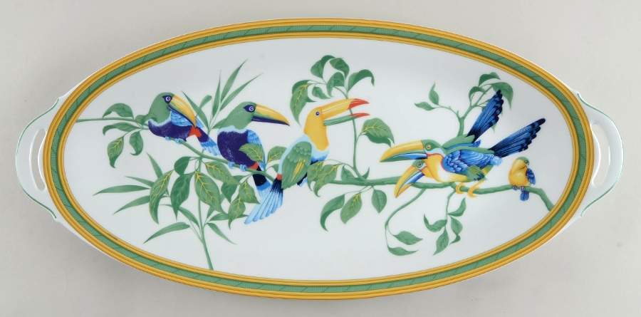 Toucans (Birds) 24" Fish Platter by Hermes-1