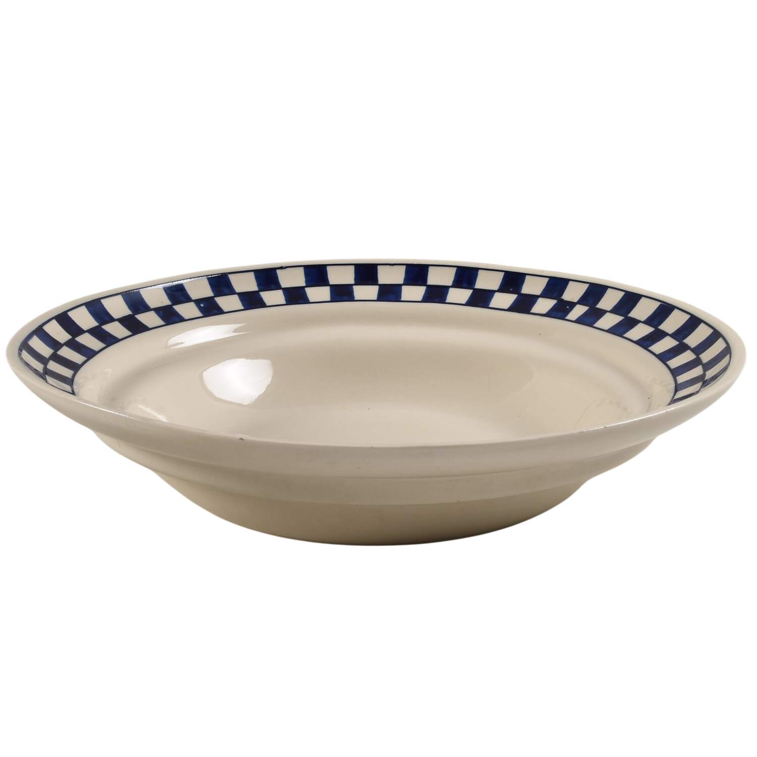 Blue Checks 14" Pasta Serving Bowl by Hartstone-1