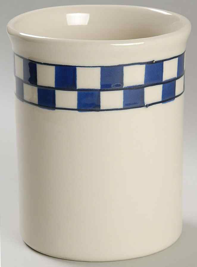 Blue Checks Utensil Holder by Hartstone-1