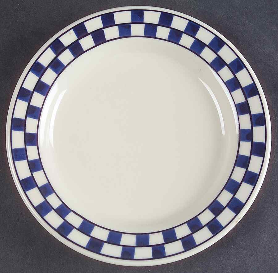 Blue Checks Salad Plate by Hartstone-1