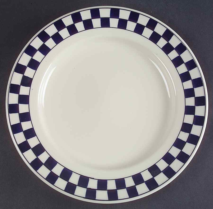 Blue Checks Service Plate (Charger) by Hartstone-1