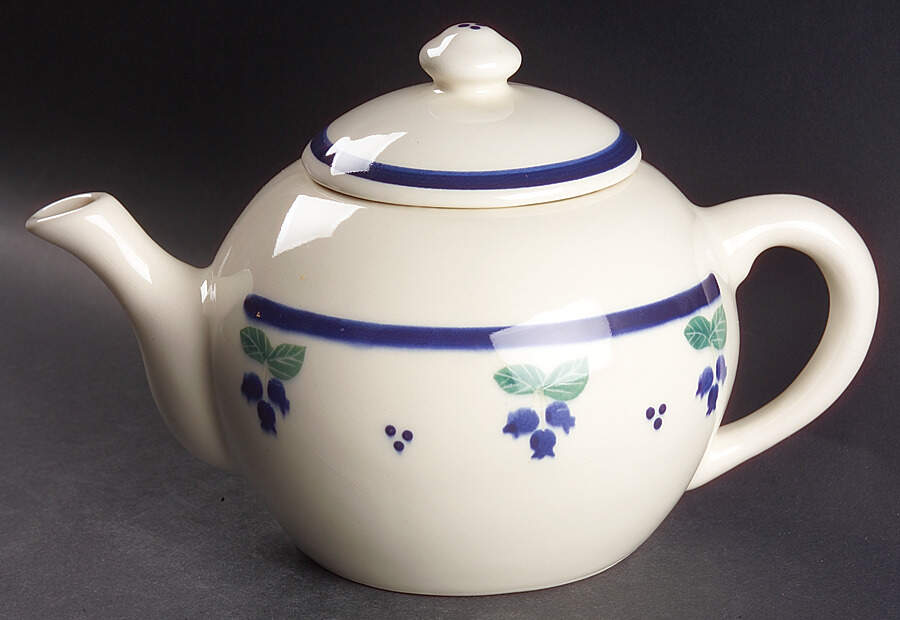 Blueberry (Blue Band) Teapot & Lid by Hartstone-1
