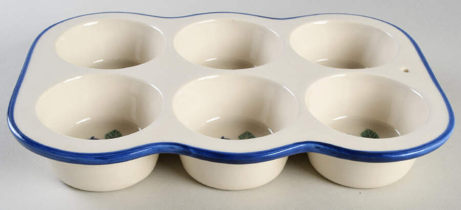 Blueberry (Blue Band) Muffin Pan (Holds 6 Muffins) by Hartstone-1
