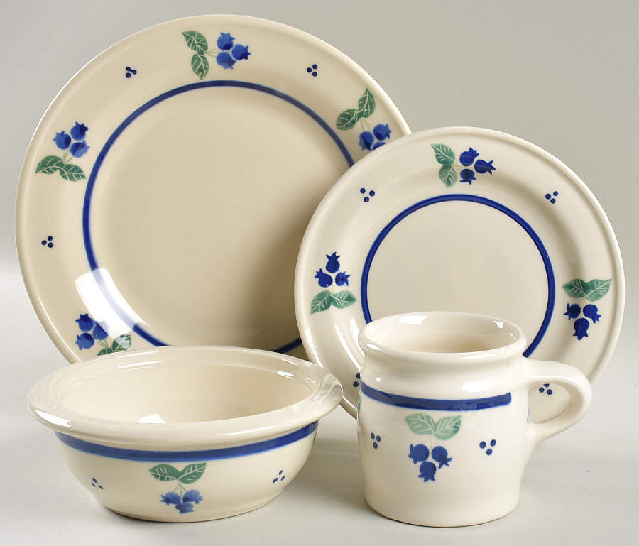 Blueberry (Blue Band) 4 Piece Place Setting by Hartstone-1