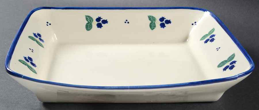 Blueberry (Blue Band) 12" Rectangular Baker by Hartstone-1