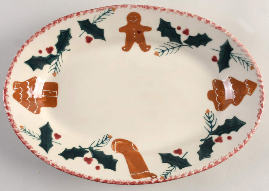 Gingerbread 12" Oval Serving Platter by Hartstone-1