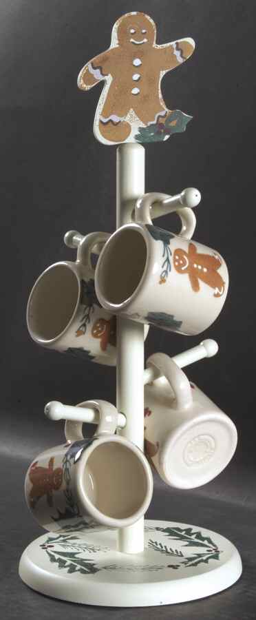 Gingerbread Mug Tree & 4 Mugs by Hartstone-1