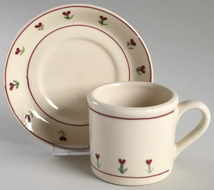 Provincial Posy Flat Cup & Saucer Set by Hartstone-1