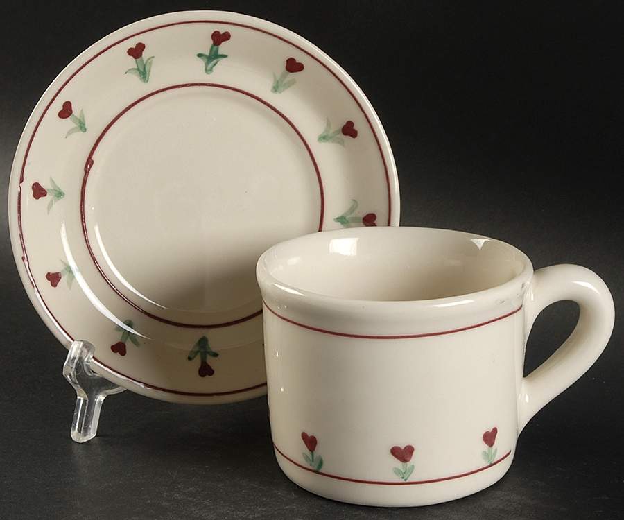 Provincial Posy Flat Cup & Saucer Set by Hartstone-1