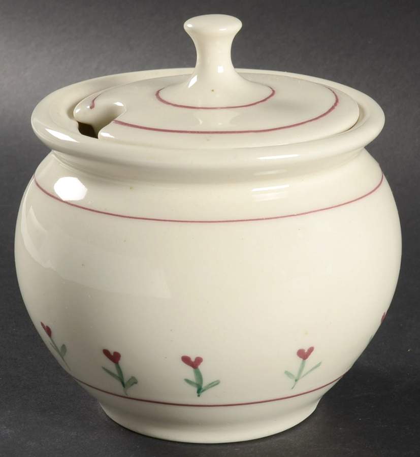 Provincial Posy Sauce Jar & Lid by Hartstone-1