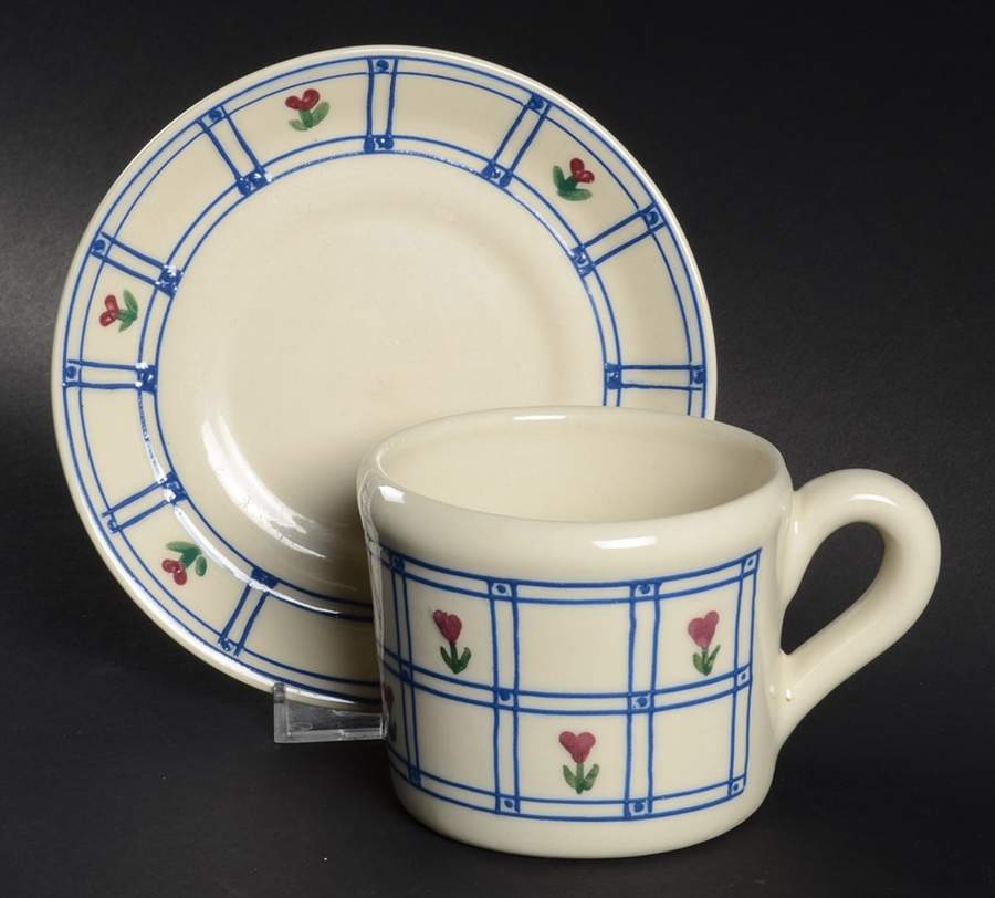 Windowpane Flat Cup & Saucer Set by Hartstone-1