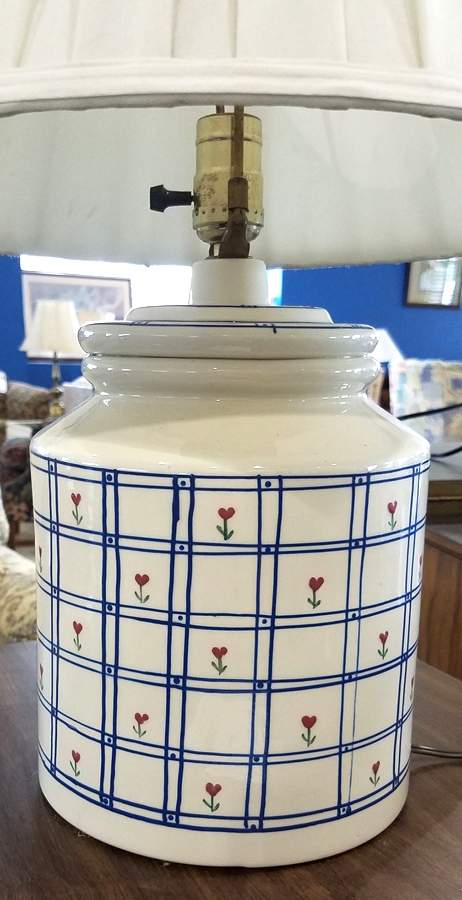 Windowpane 18" Electric Lamp & Shade by Hartstone-1