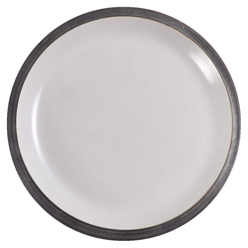 Brown & White (Rim) Large Dinner Plate by Heath-1