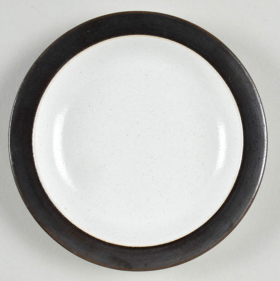 Brown & White (Rim) Bread & Butter Plate by Heath-1