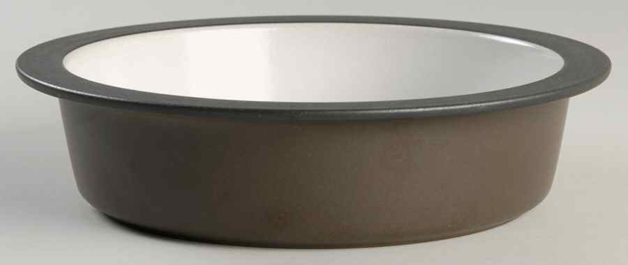 Brown & White (Rim) 9" Round Baker by Heath-1