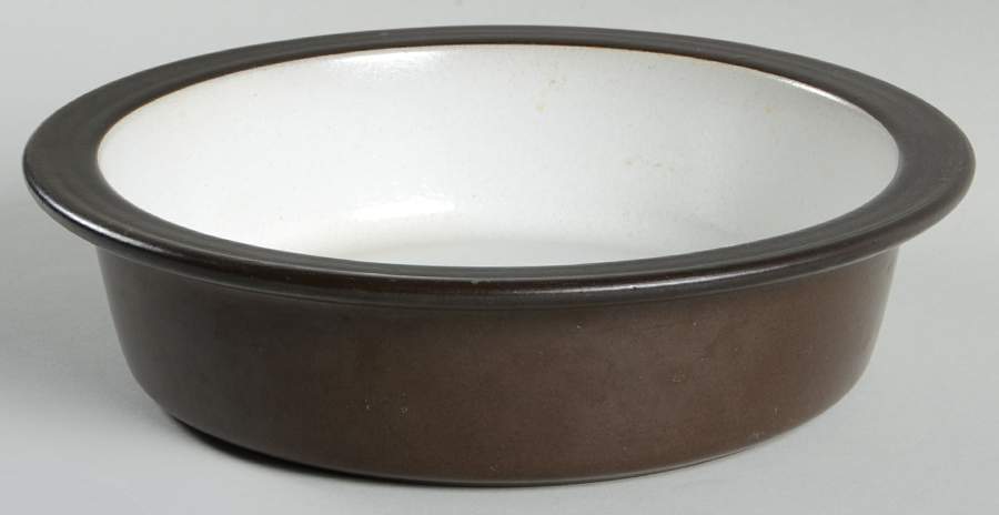 Brown & White (Rim) 9" Round Open Casserole by Heath-1