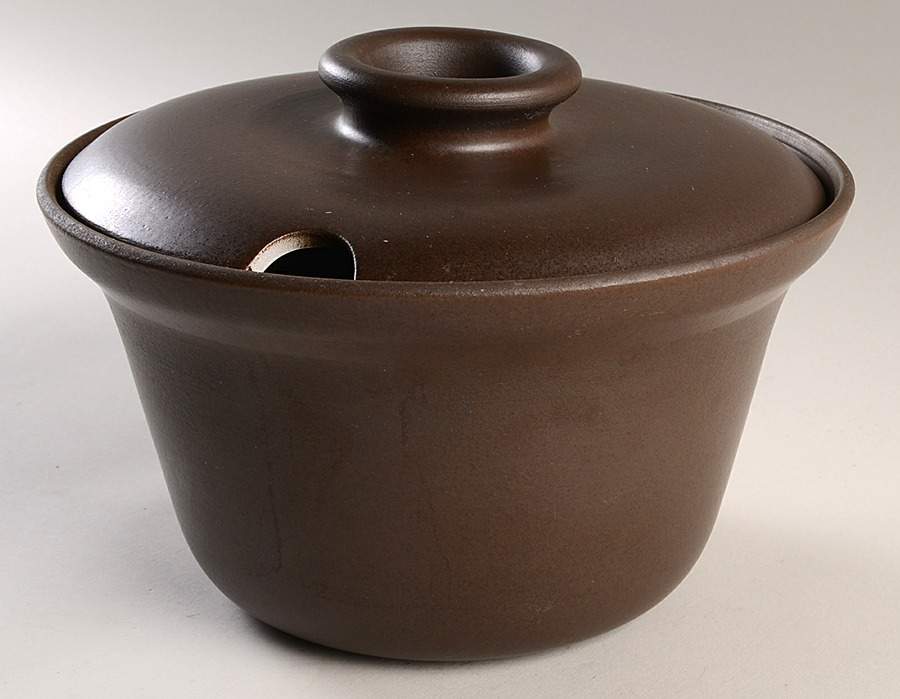Brown & White (Rim) Tureen &  Lid by Heath-1