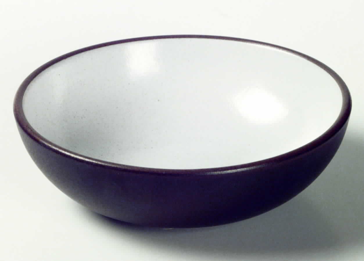 Brown & White (Coupe) Fruit/Dessert (Sauce) Bowl by Heath-1