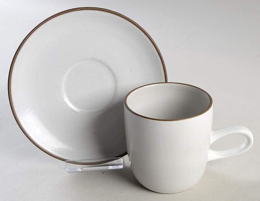 Opaque White (Coupe Shape) Flat Cup & Saucer Set by Heath-1