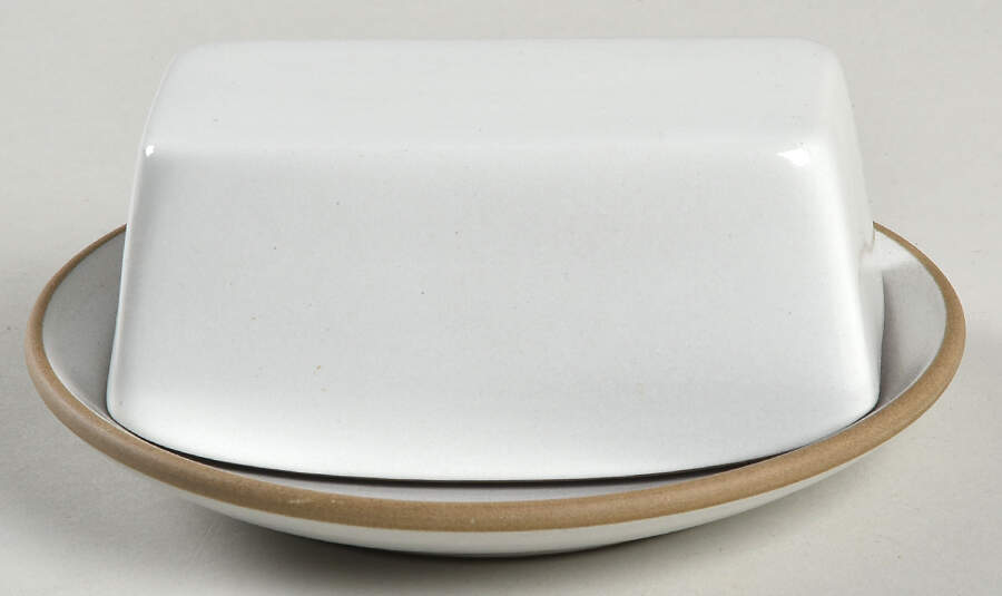 Opaque White (Coupe Shape) Covered Butter (Uses Bread & Butter Plate) by Heath-1