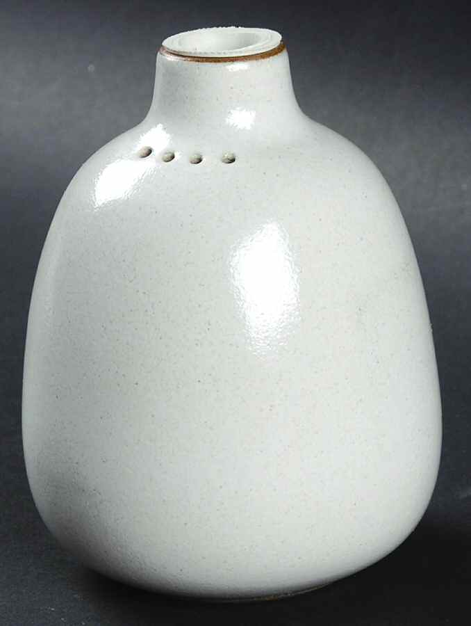 Opaque White (Coupe Shape) Salt Shaker No Top Cork Stopper by Heath-1