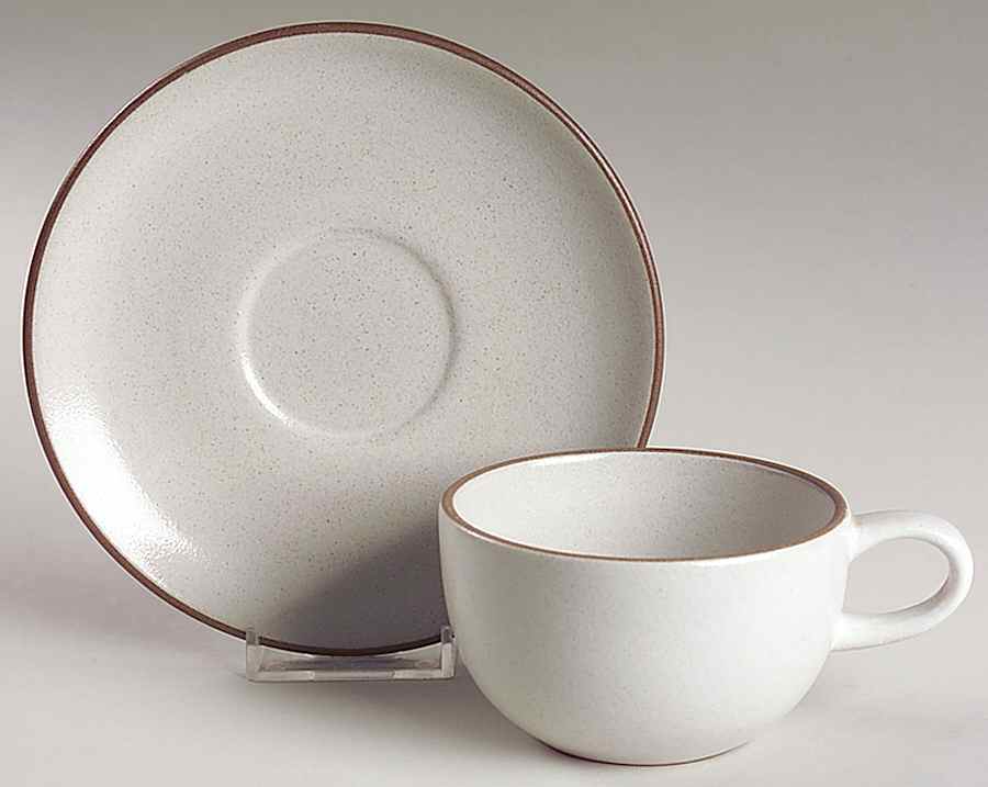 Opaque White (Coupe Shape) Flat Cup & Saucer Set by Heath-1