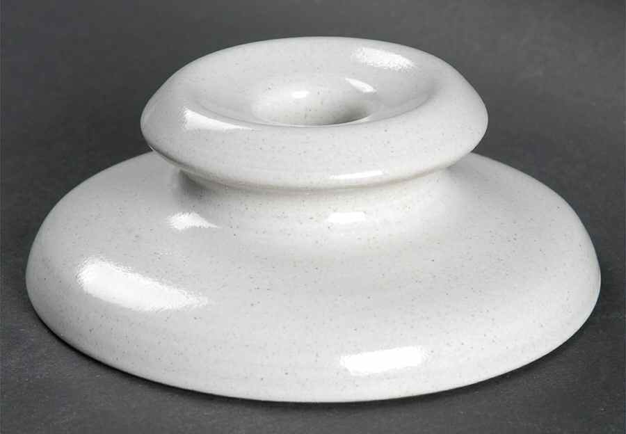 Opaque White (Coupe Shape) Single Light Candlestick by Heath-1