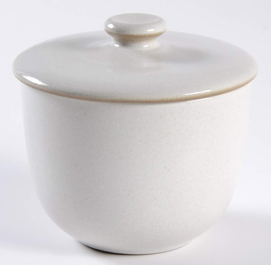 Opaque White (Coupe Shape) Sugar Bowl & Lid by Heath-1