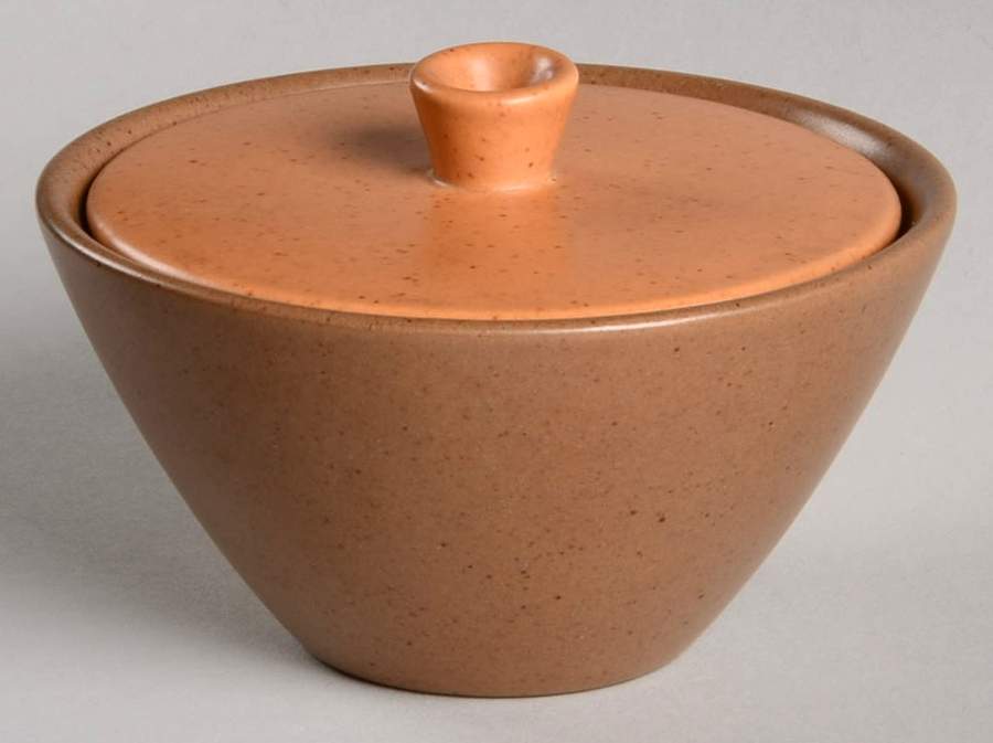 Pumpkin (Coupe Shape) Sugar Bowl & Lid by Heath-1