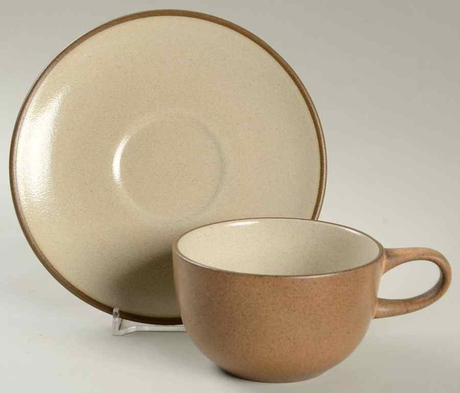 Sandalwood (Coupe Shape) Flat Cup & Saucer Set by Heath-1