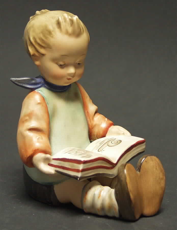 Bookworm-Bookend-Boy-Girl Single & Pairs Tm2-A-Book Worm-Boy - Boxed by M.I. Hummel-1