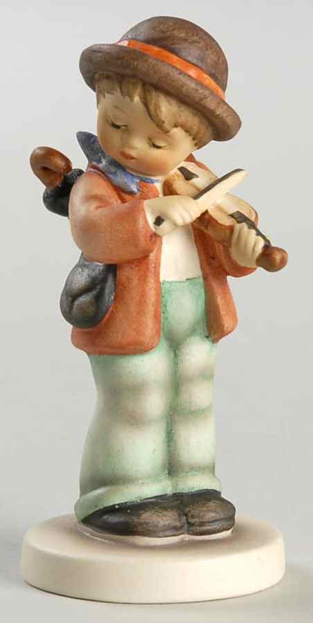 Little Fiddler-Brown Hat Tm6-Little Fiddler - With Box by M.I. Hummel-1