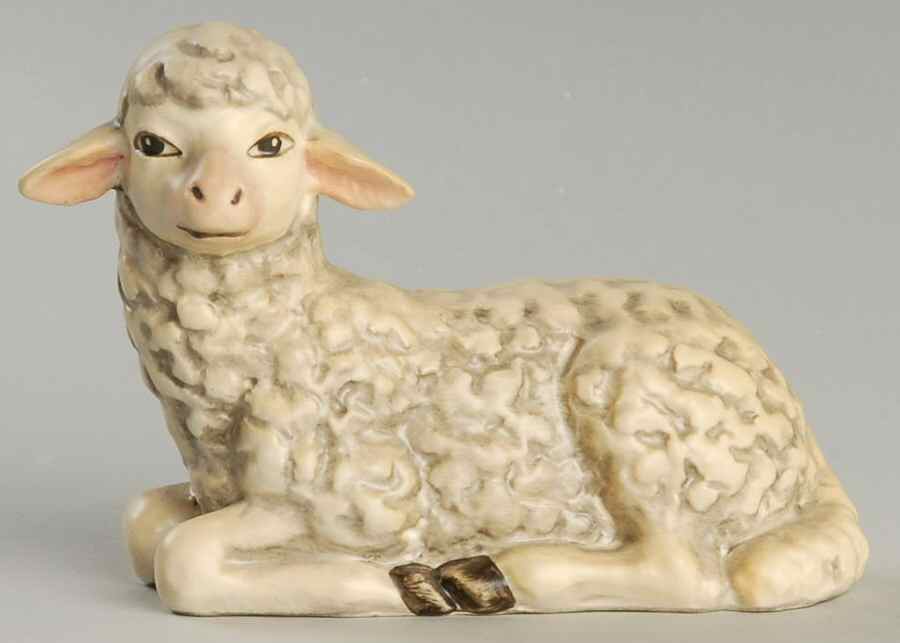 Large Colored Nativity Figurines #260 Tm8-Sheep Laying - Boxed by M.I. Hummel-1