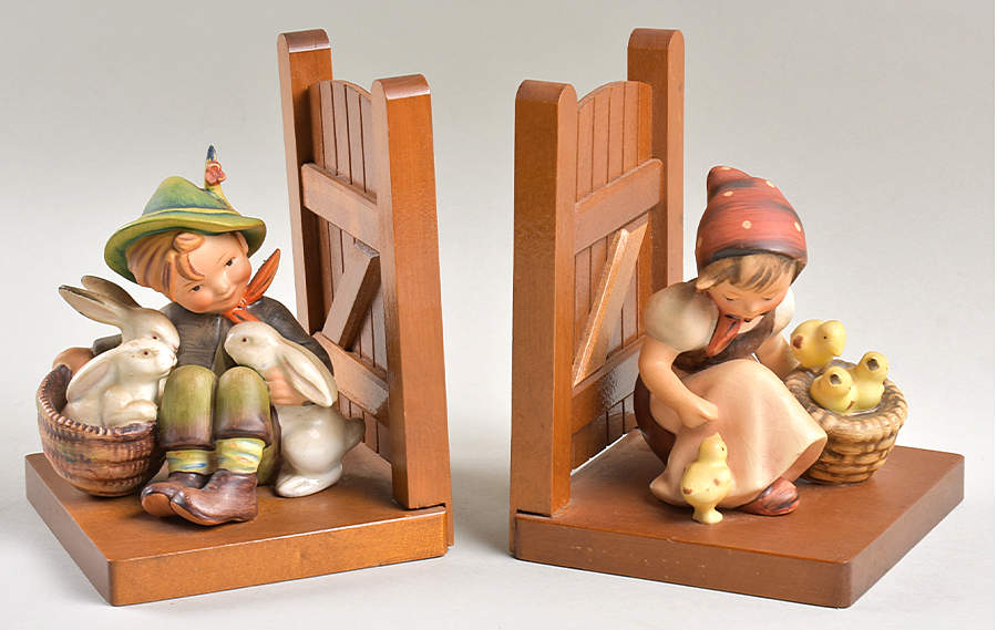 Hummel Playmates & Chick Girl Bookends Tm2-Playmates & Chick Girl - Boxed by M.I. Hummel-1