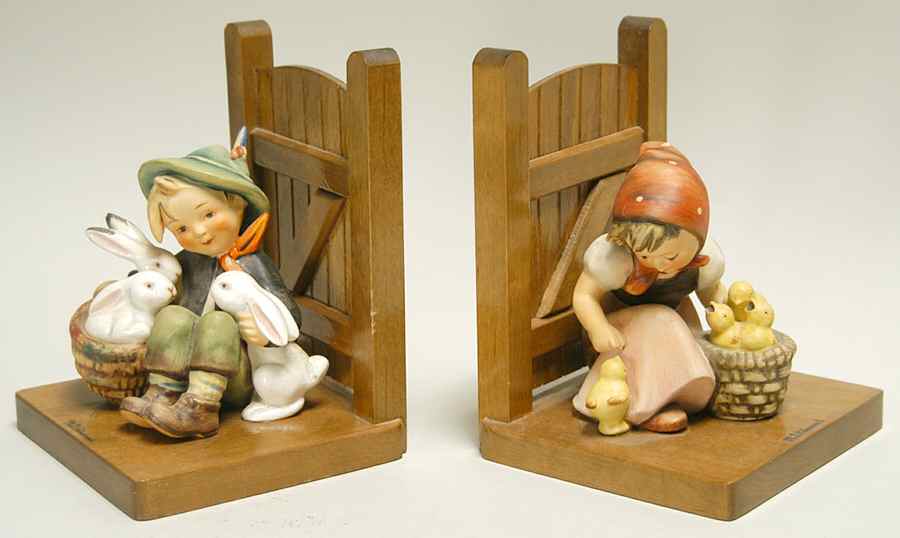 Hummel Playmates & Chick Girl Bookends Tm3-Playmates & Chick Girl - Boxed by M.I. Hummel-1