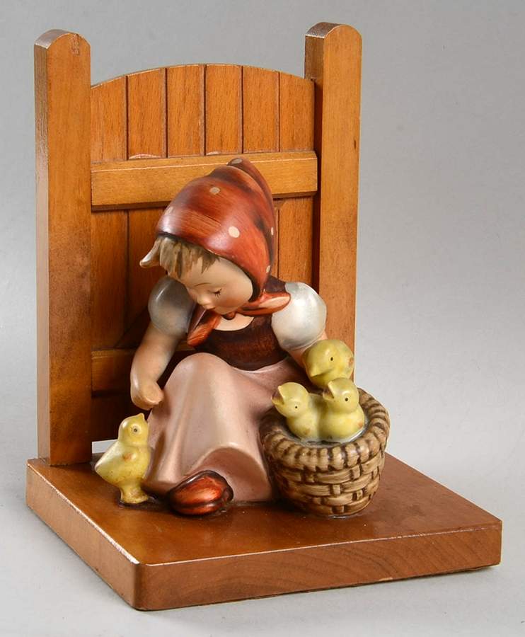 Hummel Playmates & Chick Girl Bookends Tm2-Chick Girl - No Box 2** by M.I. Hummel-1